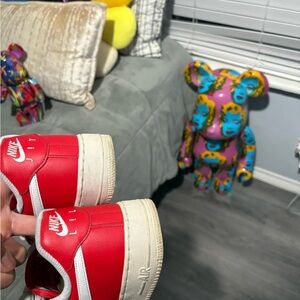 Nike Red and White Air Sneakers